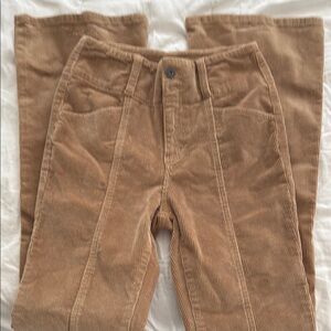 Wide Leg Corduroy Pants in Tan